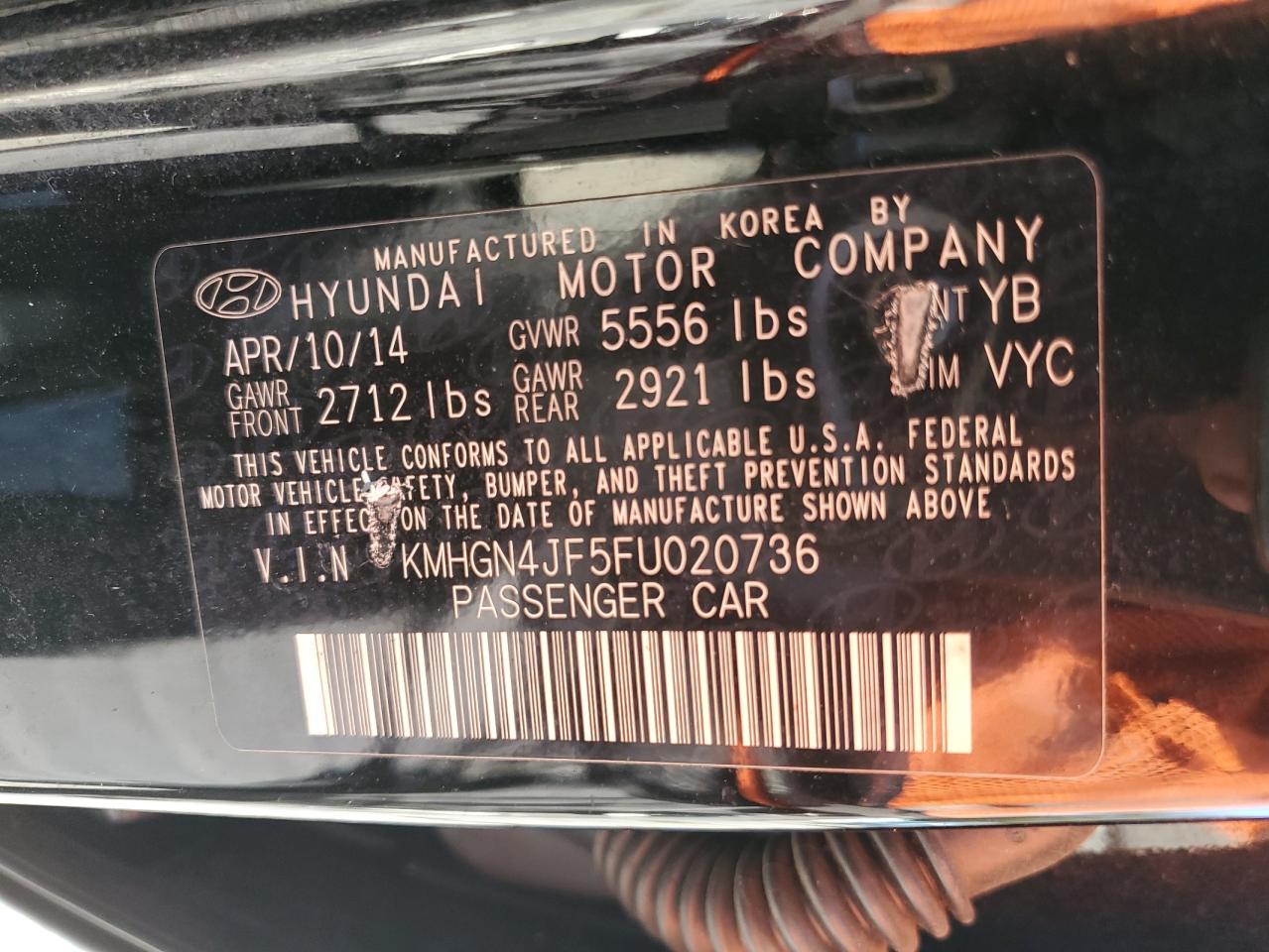 HYUNDAI GENESIS 5.0L