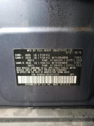 2016 SUBARU OUTBACK 2. 4S4BSALC6G3251222