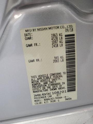 2019 NISSAN ALTIMA SV 1N4BL4DV5KC108201