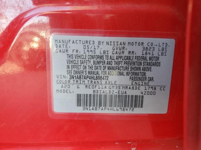 2017 NISSAN SENTRA S 3N1AB7AP4HL698472