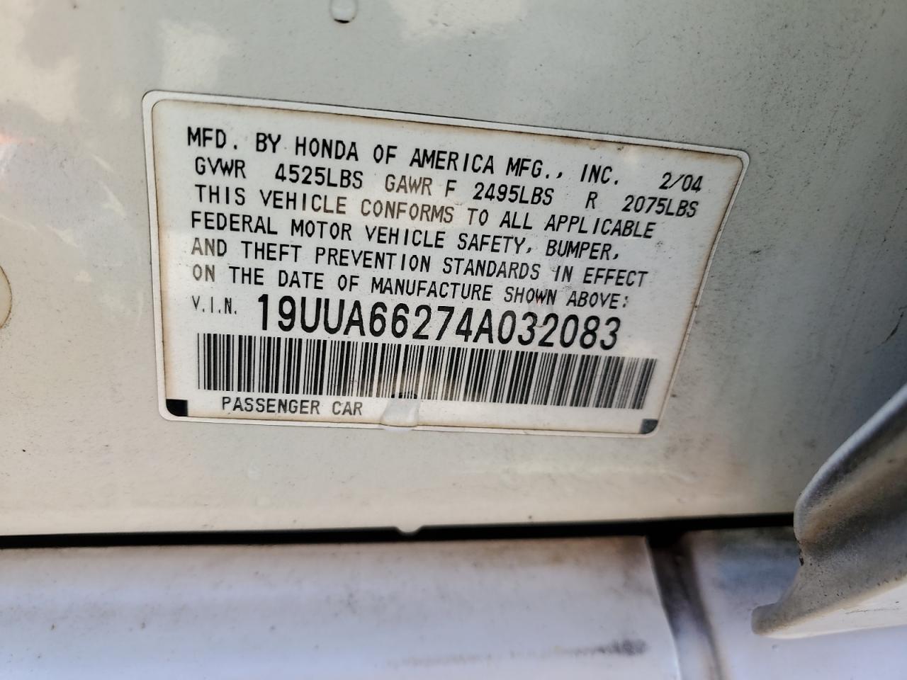 Lot #3280552132 2004 ACURA TL