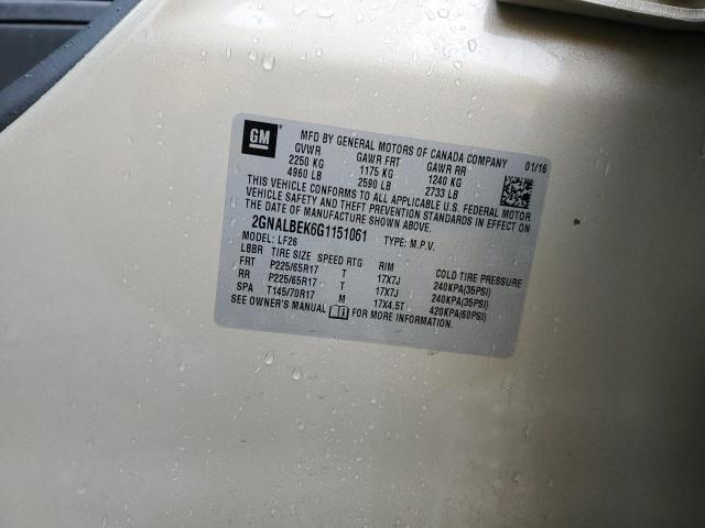 2016 CHEVROLET EQUINOX LS - 2GNALBEK6G1151061