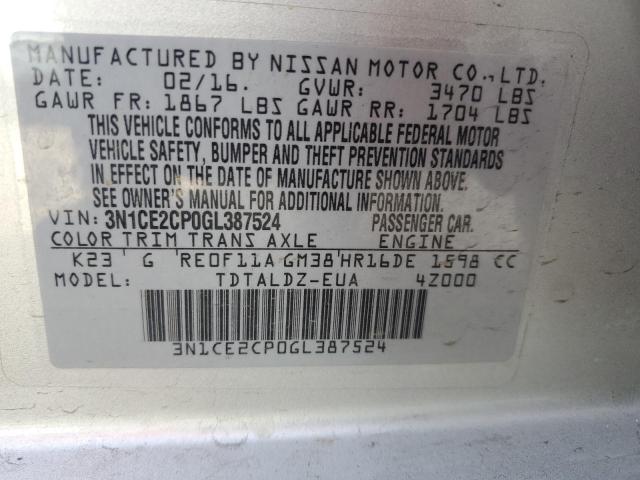 2016 NISSAN VERSA NOTE - 3N1CE2CP0GL387524