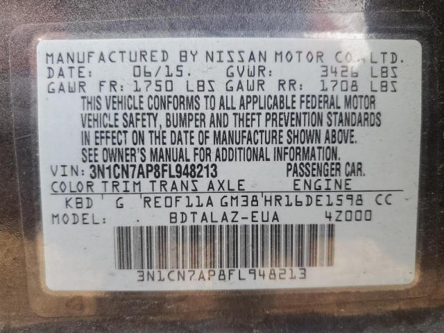 2015 NISSAN VERSA S #3293731934