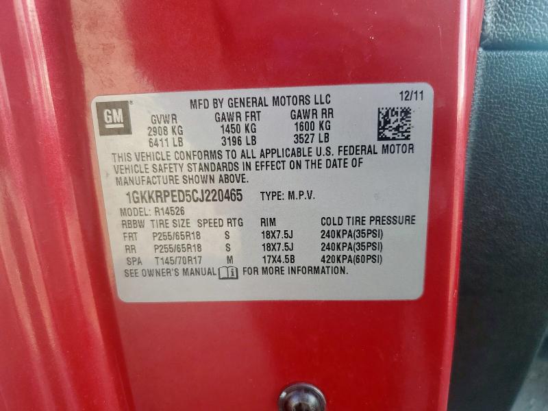 2012 GMC ACADIA SLE - 1GKKRPED5CJ220465