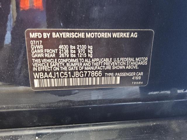 2018 BMW 430I GRAN WBA4J1C51JBG77866