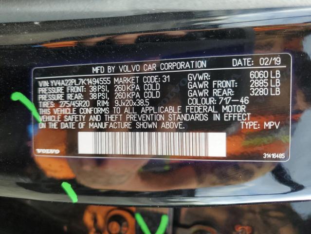 2019 VOLVO XC90 T6 IN YV4A22PL7K1494555