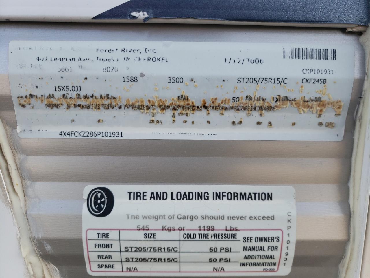 Lot #3294813753 2006 FRRV CHEROKEE