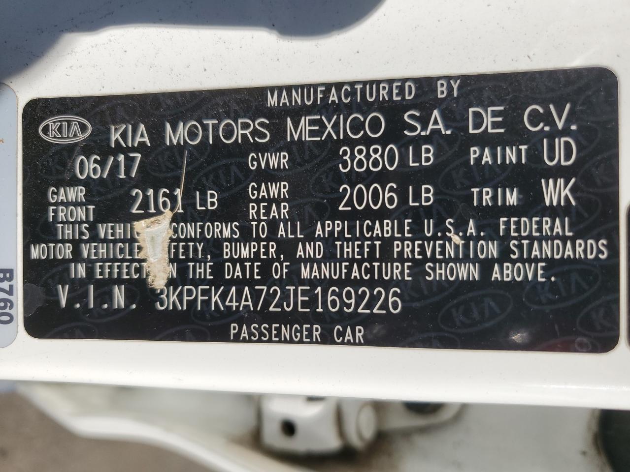 Lot #3317685180 2018 KIA FORTE LX