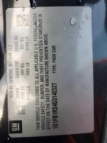 2016 CHEVROLET CAMARO LT 1G1FB1RS4G0140327