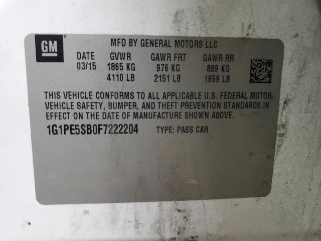 2015 CHEVROLET CRUZE LT 1G1PE5SB0F7222204