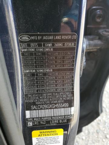 2016 LAND ROVER DISCOVERY SPORT HSE SALCR2BGXGH555499