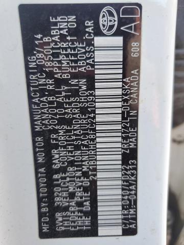 2015 TOYOTA COROLLA L #3309635068