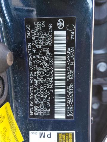 2020 TOYOTA COROLLA XSE JTNC4RBE9L3103317