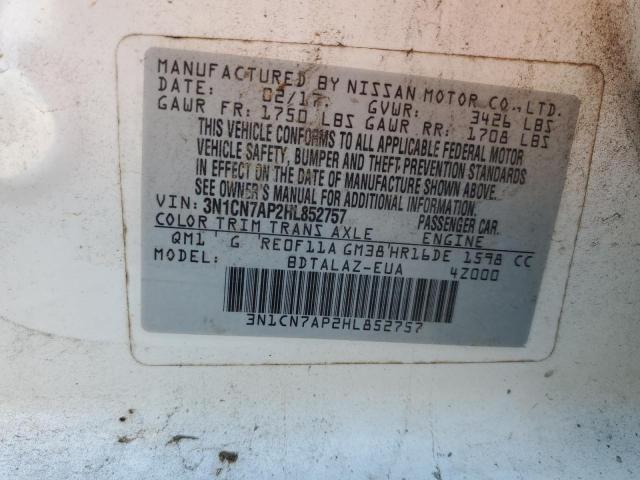 2017 NISSAN VERSA S #3280278971