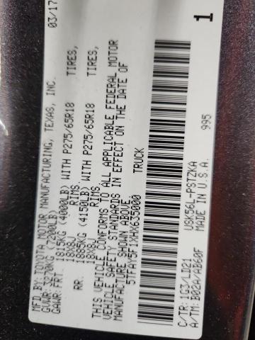 2017 TOYOTA TUNDRA CRE 5TFAY5F1XHX635000