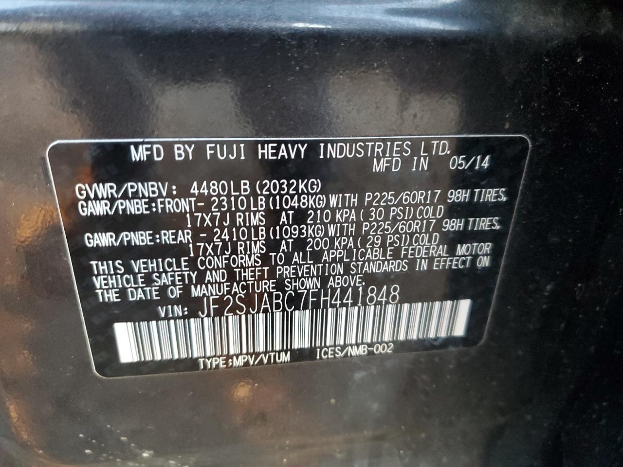 SUBARU FORESTER 2.5I