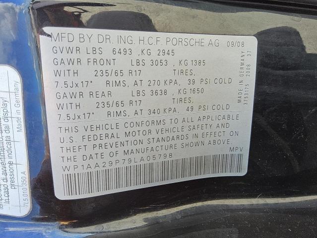 2009 PORSCHE CAYENNE #3302728116