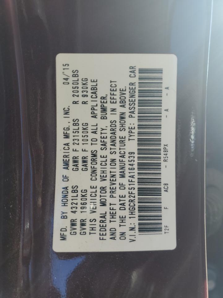 Lot #3303000602 2015 HONDA ACCORD SPO