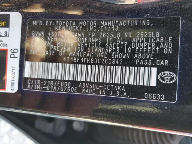 2013 TOYOTA CAMRY L - 4T1BF1FK8DU260842