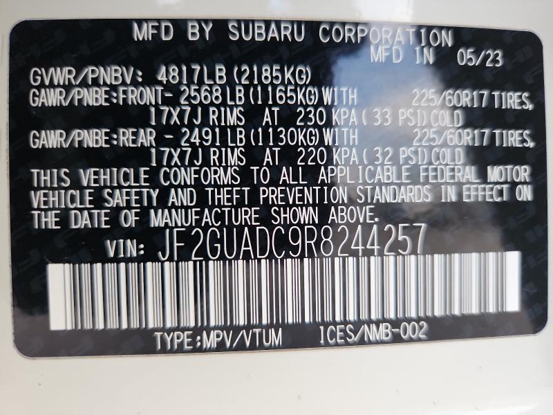 2024 SUBARU CROSSTREK - JF2GUADC9R8244257