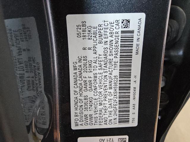 2025 HONDA CIVIC LX - 2HGFE2F2XSH598226