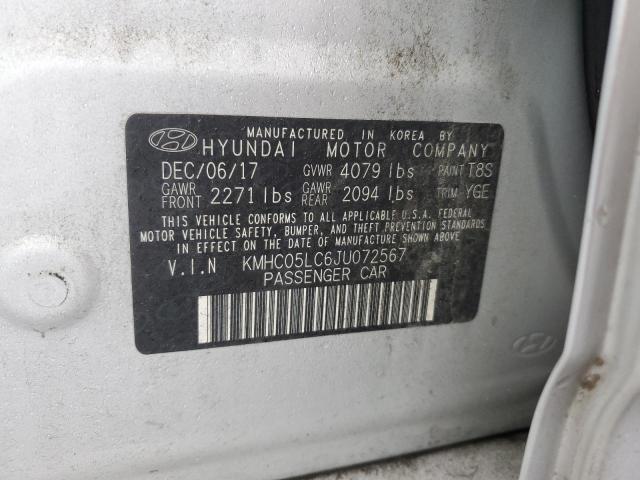 2018 HYUNDAI IONIQ LIMI - KMHC05LC6JU072567