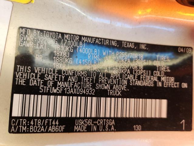 2010 TOYOTA TUNDRA DOU - 5TFUW5F13AX094932