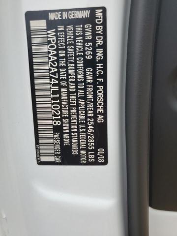 2018 PORSCHE PANAMERA 4 WP0AA2A74JL110218