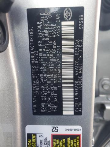 2022 TOYOTA CAMRY SE - 4T1G11AK4NU715781