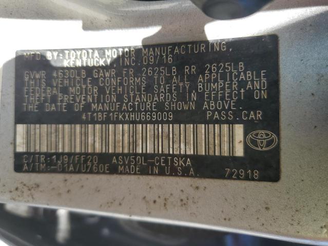 2017 TOYOTA CAMRY LE - 4T1BF1FKXHU669009