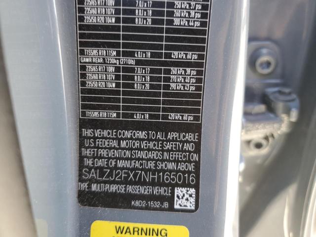 2022 LAND ROVER RANGE ROVE - SALZJ2FX7NH165016