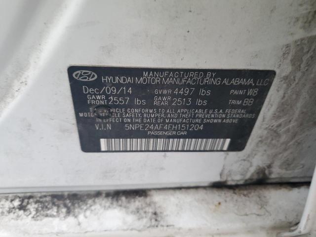 2015 HYUNDAI SONATA SE 5NPE24AF4FH151204