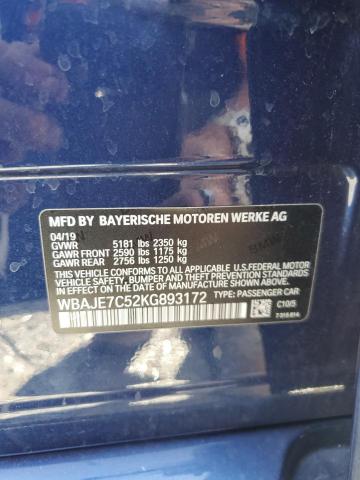 2019 BMW 540 XI WBAJE7C52KG893172