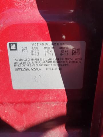 2011 CHEVROLET CRUZE LT - 1G1PE5S96B7222084