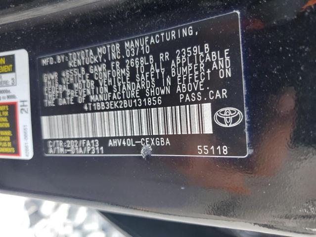 2011 TOYOTA CAMRY HYBR - 4T1BB3EK2BU131856