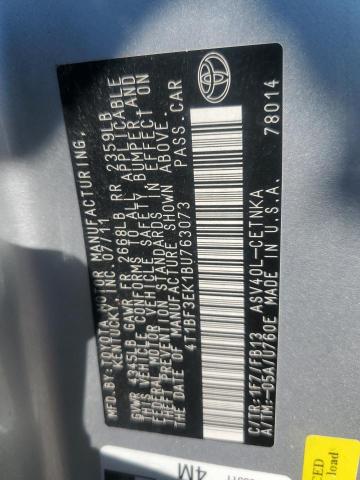 2011 TOYOTA CAMRY BASE - 4T1BF3EK1BU763073