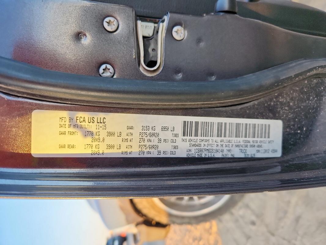 2016 RAM 1500 LONGHORN #3263631698