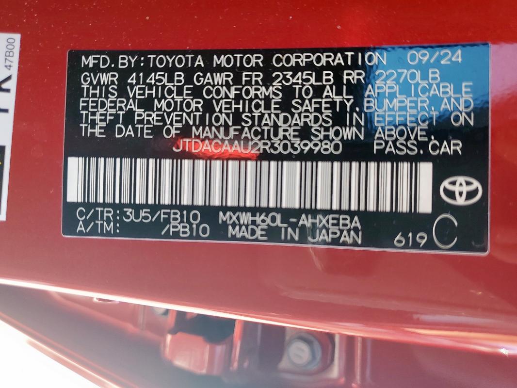 2024 TOYOTA PRIUS LE #3297316384