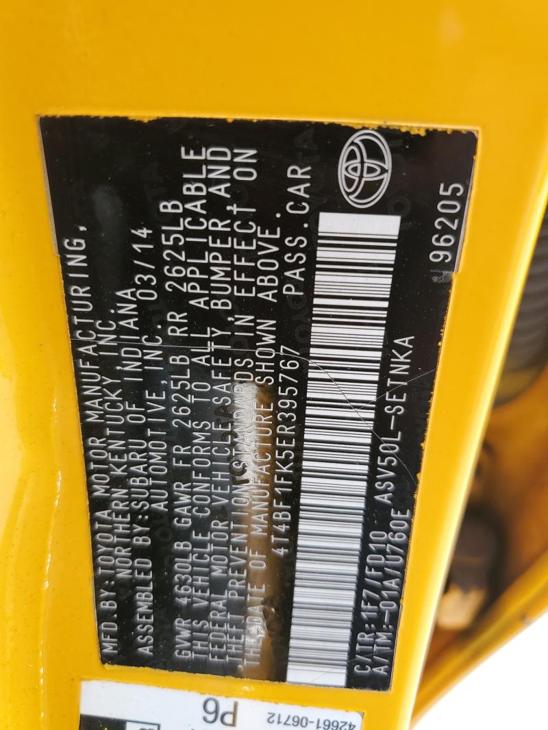 2014 TOYOTA CAMRY L - 4T4BF1FK5ER395767