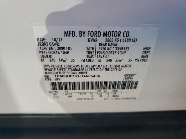 2018 FORD EXPLORER X - 1FM5K8D81JGA05436