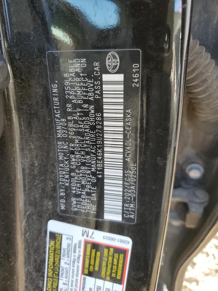 Lot #3302084128 2009 TOYOTA CAMRY BASE