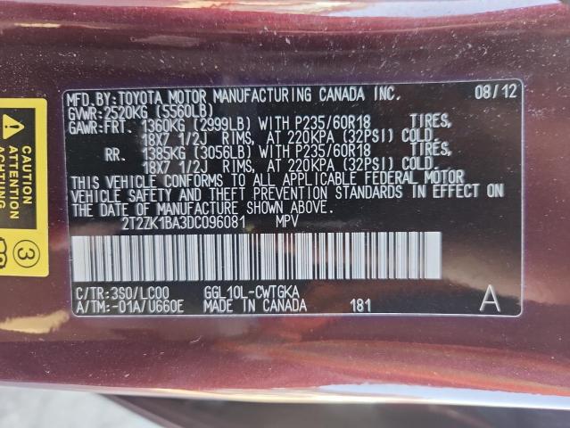 2013 LEXUS RX 350 - 2T2ZK1BA3DC096081