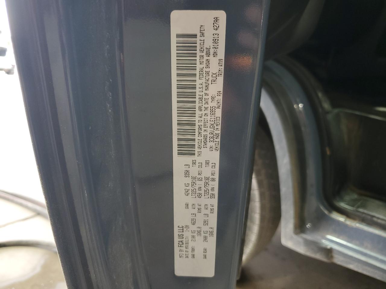 Lot #3304588441 2020 RAM PROMASTER