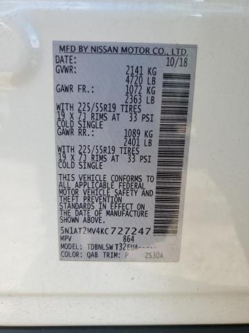 2019 NISSAN ROGUE S - 5N1AT2MV4KC727247