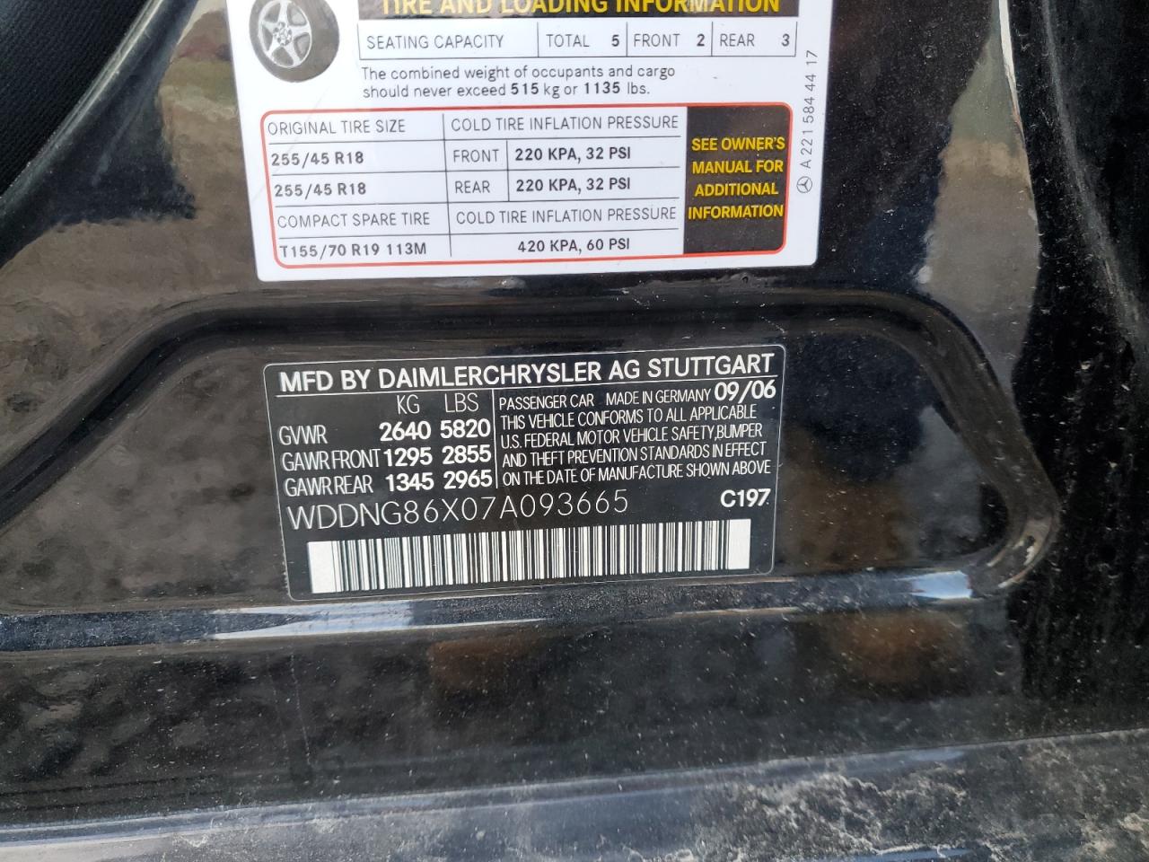 Lot #3317819207 2007 MERCEDES-BENZ S 550 4MAT