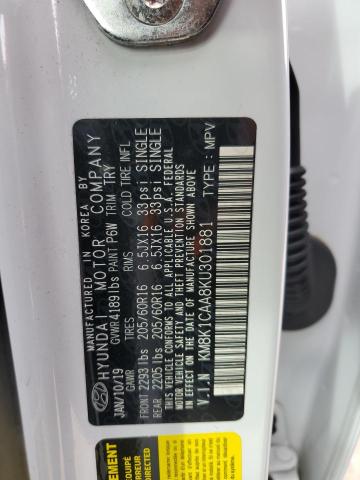 2019 HYUNDAI KONA SE KM8K1CAA8KU301881