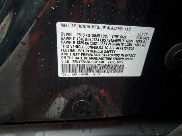 2018 HONDA PILOT EX 5FNYF5H35JB001130