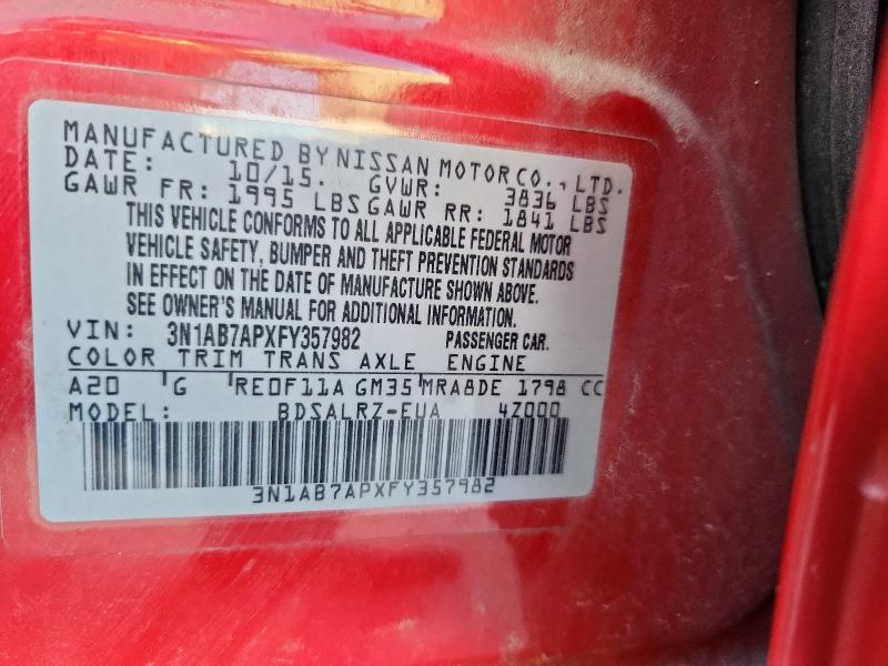 2015 NISSAN SENTRA S #3305292314