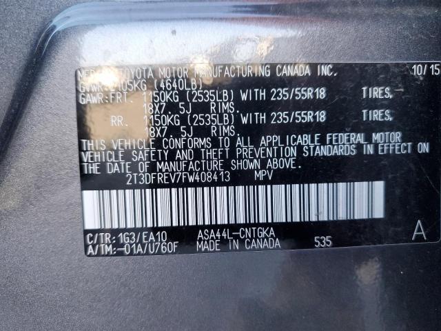 2015 TOYOTA RAV4 LIMITED 2T3DFREV7FW408413